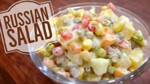 'Russian Salad Recipe - Vegetarian Russian Salad Recipe in Hindi - Easy and Quick Russian Salad'