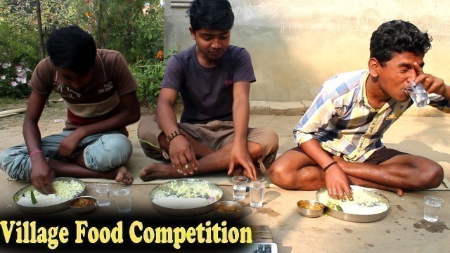 'Village Food Challenge with Huge Rice, Dal & Fish Curry | Food Competition'