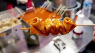 'Tteokbokki, Fish Cake - Korean Street Food / 떡볶이, 빨간어묵, 그냥어묵 - 부평시장 떡볶이'