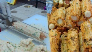 'Korean Street Food - Fish Cake Bar with Cheese, Sausage'