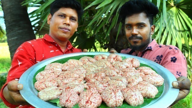 '25 GOAT BRAIN FRY RECIPE | Cooking Skill Village Food Channel'