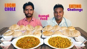 'Bengali LUCHI Chole Eating Challenge | Tasty Bhature/Puri Eating Competition | Bengali Food Challeng'