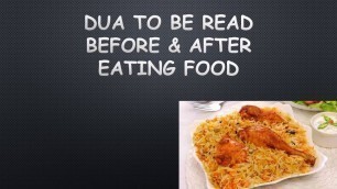 'Dua to be read before & after eating food'