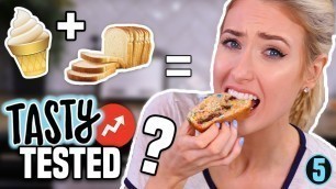 I Tried Tasty Buzzfeed 2 INGREDIENT ICE CREAM BREAD... Was it Any Good?!