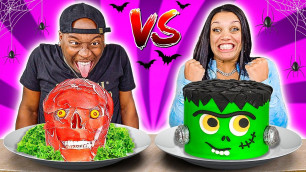 'HALLOWEEN FOOD VS REAL FOOD CHALLENGE'