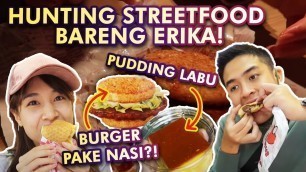 'BURGER PAKE NASI?! HUNTING STREET FOOD KICHIJOJI BARENG ERIKA'