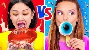 'EATING RED VS BLUE COLOR OF FOOD! || Funny Mukbang by 123 Go! Gold'