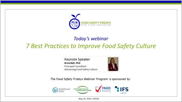 '7 Best Practices to Improve Food Safety Culture'