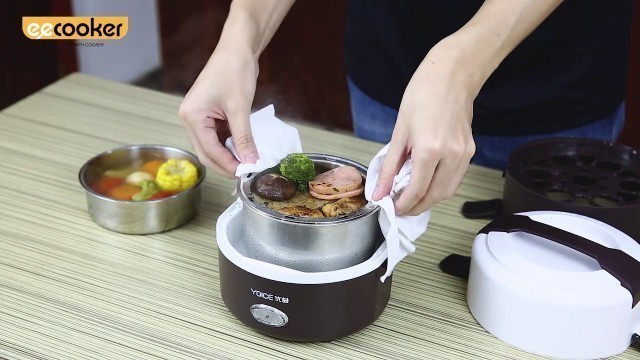 'Electric Steamer Lunch Box with 3 Containers'