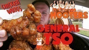 'HOOTERS ☆GENERAL TSO CHICKEN WINGS☆ Food Review!!!'