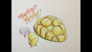 'How To Draw Kawaii (かわいい | 可愛い) Mango Cubes | (Step by Step Easy)'