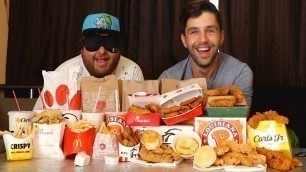 'CHICKEN TENDER + BLINDFOLD FASTFOOD CHALLENGE! (GUESS THE RESTAURANT)'