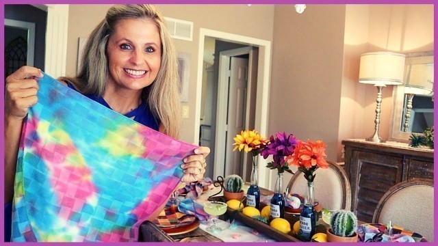 'HOW TO TIE DYE WITHOUT A KIT | COLORFUL TABLE SETTING'