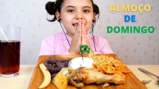 'ASMR COMIDA ARROZ FEIJÃO FRANGO COM BATATA FAROFA MACARRÃO | BRAZILIAN FOOD (MUKBANG/咀嚼音/大食い)'