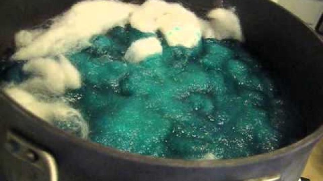 'Breaking Wilton\'s Delphinium Blue Food Coloring on Space Dyed Roving'