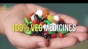 'Vegcure Let Food Be Your Medicine No More Gelatin Capsules and Non Veg Ingredients for your Medicine'