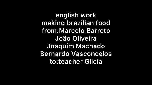 'English Word Making Brazilian Food'