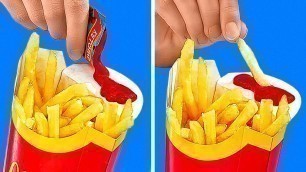 'Life Hacks For Real Fast Food Lovers || Useful Hacks With Your Favorite Food'