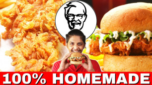 'KFC Chicken Recipe in Tamil | KFC Chicken Burger in Tamil | KFC Chicken in Tamil Zinger Burger'