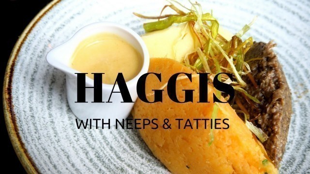 'Eating Haggis, Neeps and Tatties for lunch in Edinburgh, Scotland'