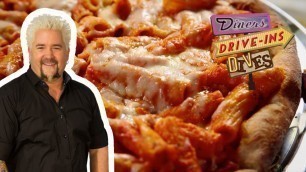 'Guy Fieri Tries Baked Ziti PIZZA | Diners, Drive-Ins and Dives | Food Network'