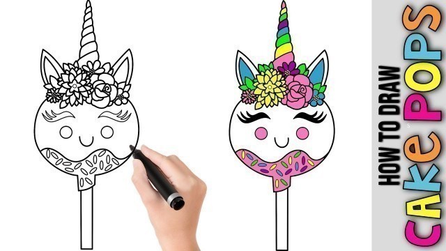 'How To Draw Cute Unicorn Cake Pops Kawaii ★ Cute Easy Drawings Tutorial For Beginners Step By Step'