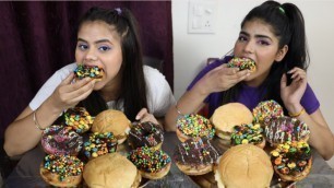 'Dunkin Donuts and Burger Eating Challenge | Big Burger and Donuts Competition | Food Challenge'