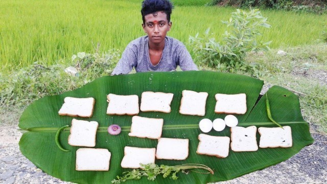 'புயல் மழையில் bread omelette|Village food safari'