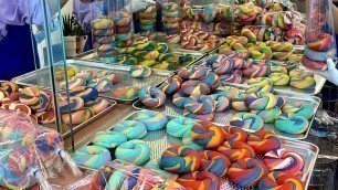 'Bagel Heaven! Making handmade bagels of various flavors - Korean street food'