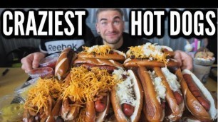 'INSANE HOT DOG CHALLENGE | Fancy Hot Dog Food Challenge In Ohio | Man Vs Food'