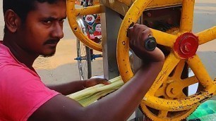 'Sugarcane Juice Making By Hardworking Man | Popular Bangladesh Street Food'