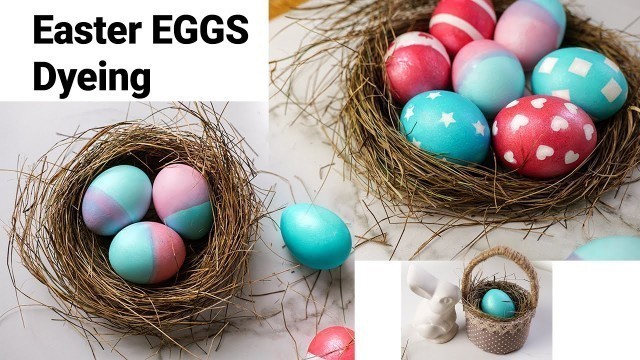 'How to Dye Easter Eggs with food Coloring | DIY Basket for easter egg | Egg Dyeing Ideas'