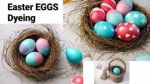 'How to Dye Easter Eggs with food Coloring | DIY Basket for easter egg | Egg Dyeing Ideas'