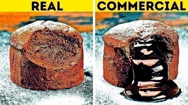 'FOOD IN COMMERCIALS VS. IN REAL LIFE || 24 ADS TRICKS'