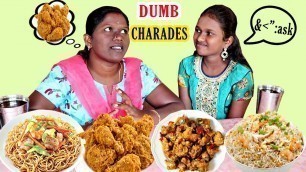 'DUMB CHARADES FOOD CHALLENGE IN TAMIL FOODIES DIVYA VS ANUSHYA / CHICKEN NOODLES / CHICKEN BIRYANI'