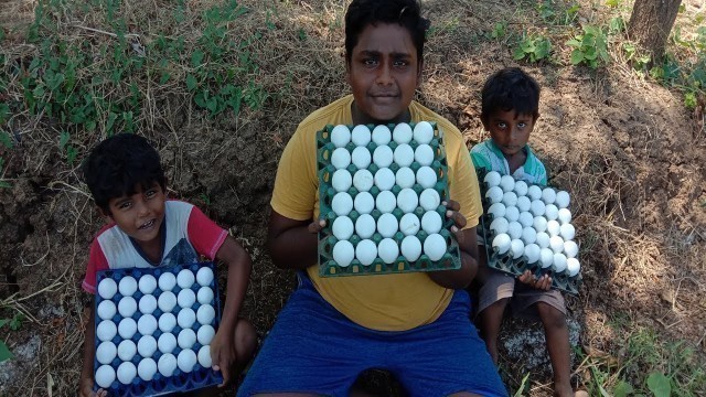 '100 EGGS GRAVY !!!-Cooking at our Village|100 முட்டை கிரேவி|Small Boy Suppu|Village Food Safari'