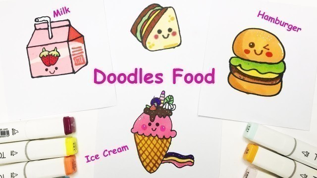 'How To Draw Cute Kawaii Cartoon Food And Drink | Food Doodles Cute For Beginners'