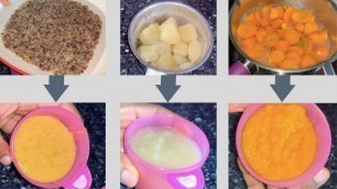 '3 Baby food recipes || 6 to 9 months baby food || Healthy & yummy baby food'