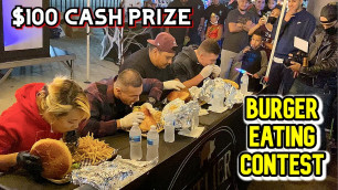 '$100 CASH PRIZE BURGER EATING CONTEST-Friday Night Munchies in Santa Ana - Outlier BBQ #RainaisCrazy'