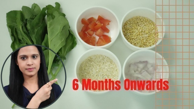 'Palak Recipe for baby | 6 Months plus baby food | Palak Moong Dal kaise banaye | By Mommy Talkies'