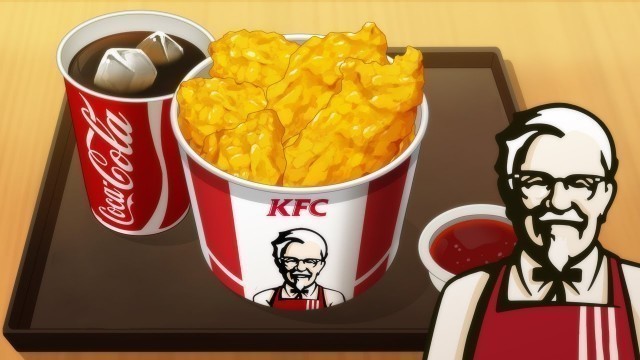 'KFC Fried chicken / KFC 순살 프라이드 치킨 애니 먹방 / animation mukbang'