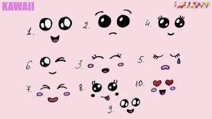 'How To Draw Kawaii Faces & Eyes easy'