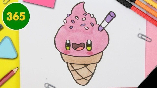 'HOW TO DRAW A CUTE ice creams KAWAII - how to draw kawaii food'