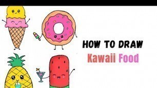 'How to draw Kawaii Food | Draw so cute | Summer | Draw with Jasmine'