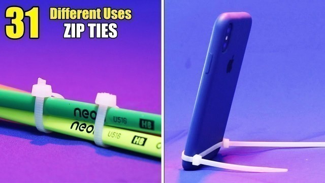 '31 Different Uses Zip Ties Life Hacks | 31 Zip Ties Tips and Tricks'