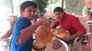 'Village food factory /BIG Poori - Chana masala Cooking by my Family in my village / village cooking'