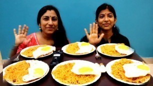 'Spicy Maggi with Poached Eggs Eating Challenge || Food Eating Competition || Eating Show'