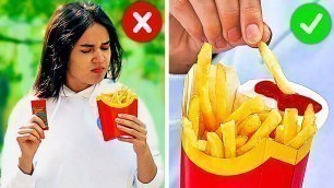 'SMART FAST FOOD HACKS || Ways To Eat Your Favorite Food'