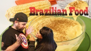 'Reaction!! American Tries Brazilian Food Curau'