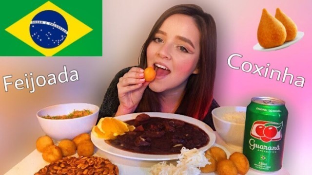 'COMIDA BRASILEIRA MUKBANG FEIJOADA & COXINHA *BRAZILIAN FOOD* EATING SOUNDS (PTBR)'